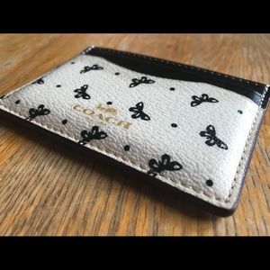 COACH Butterfly flat card wallet EUC